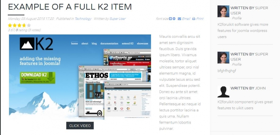 K2 Overrides for YooTheme templates