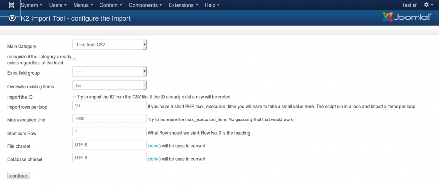 Update of the K2 Import / Export tool